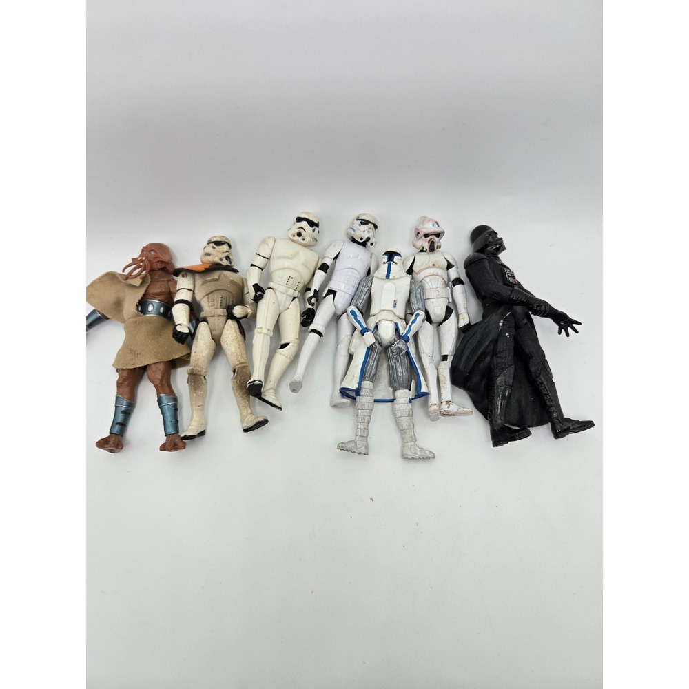 Star Wars Action Figure Lot x7 Darth Vader Stormtrooper Clone Trooper Hasbro